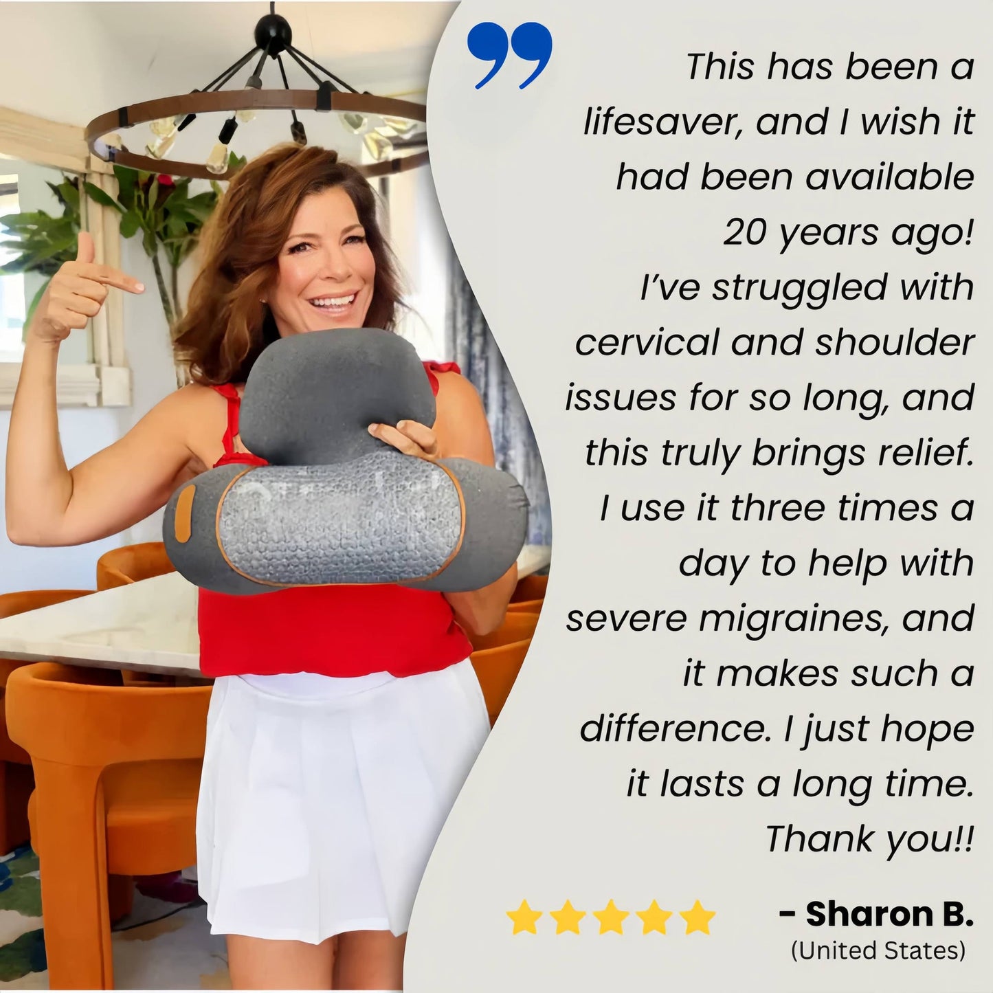 Aydomy 3 In 1 Neck Massage Pillow